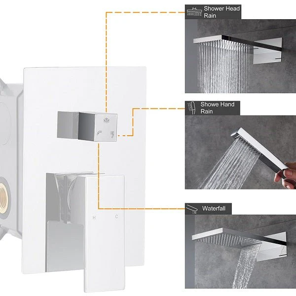 Cascada Amadora 9"x22" Rainfall & Waterfall Shower System Polished Chrome - Image 4