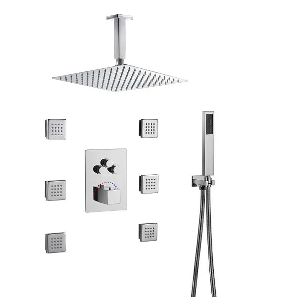 Cascada Annecy  12” Square Shower System - Polished Chrome