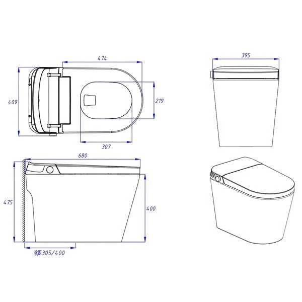 Cascada Annecy Modern Bidet Smart Toilet with Auto Flush & Heated Seat - Image 15