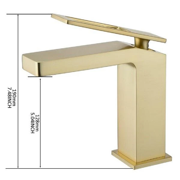 Cascada Aosta Contemporary Single-Handle Faucet - Brushed Gold, Streamlined Design - Image 3