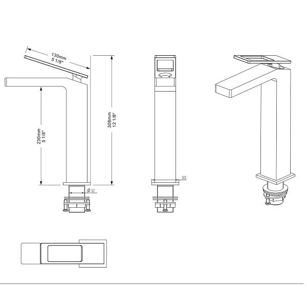 Cascada Aosta Single-Handle Vessel Faucet - Sleek Design in Polished Chrome Finish - Image 5