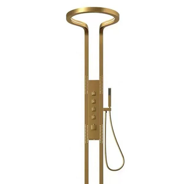 Cascada AquaTech Elite 80" Brushed Gold Circular Shower Panel System - Image 3