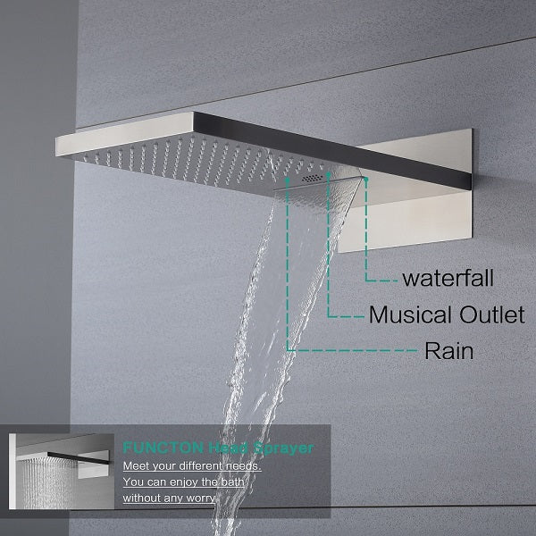 Cascada Aspen 9"x22" Brushed Nickel LED Shower System - Image 4
