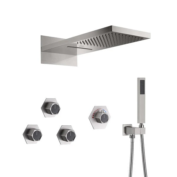 Cascada Aspen 9"x22" Brushed Nickel LED Shower System - Image 8