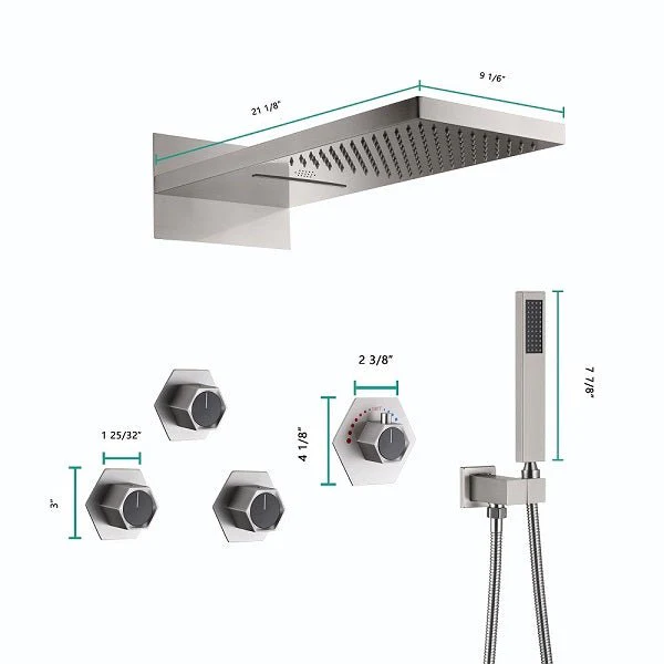 Cascada Aspen 9"x22" Brushed Nickel LED Shower System - Image 9