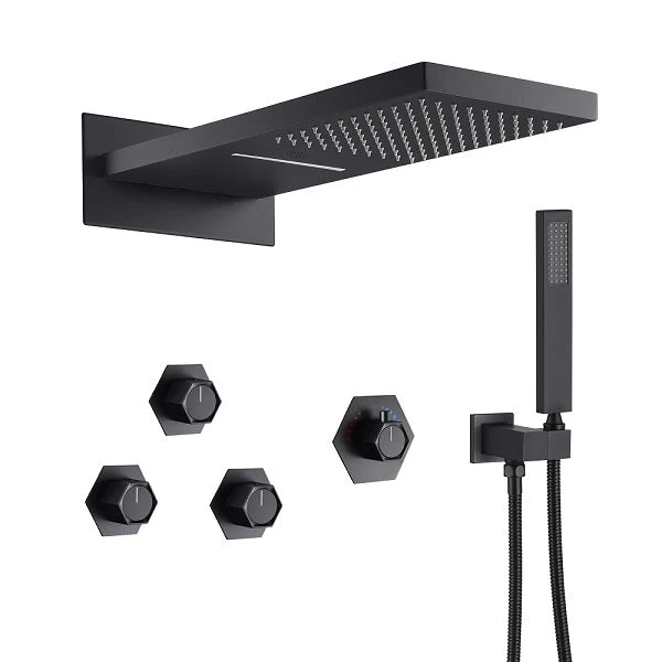 Cascada Aspen 9"x22" Matte Black LED Shower System - Image 6