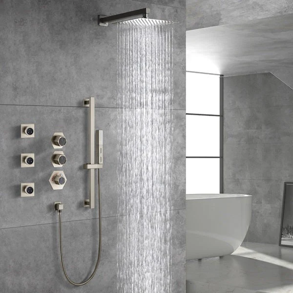 Cascada Barcelona 12" Brushed Nickel Rain Shower Set