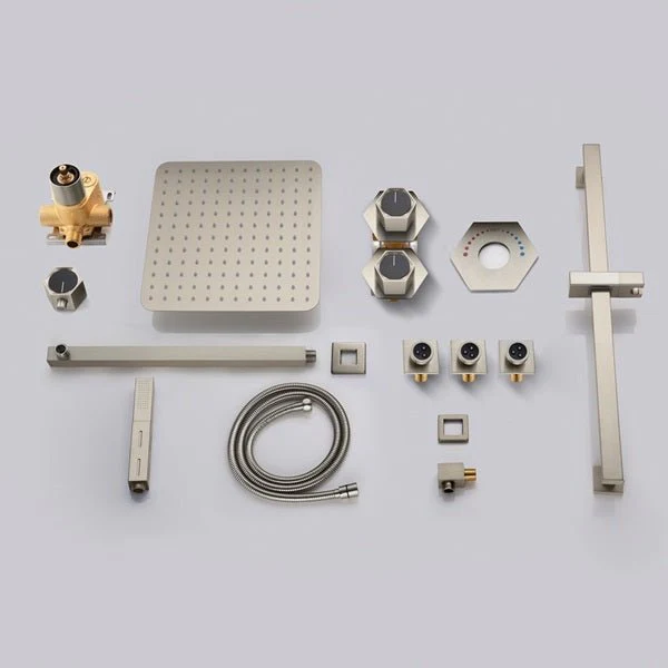 Cascada Barcelona 12" Brushed Nickel Rain Shower Set - Image 5
