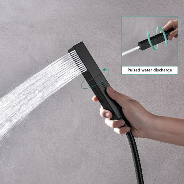 Cascada Barcelona 12" Matte Black Rain Shower Set - Image 4