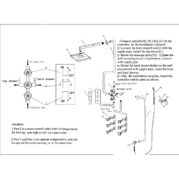 20" Luxury Rainfall Shower Head Set, Oil Rubbed Bronze Finish - Image 6