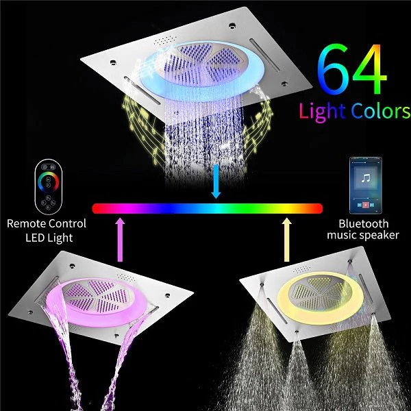Cascada Bellagio 22" LED Music Dual Rainfall Shower System - Image 14
