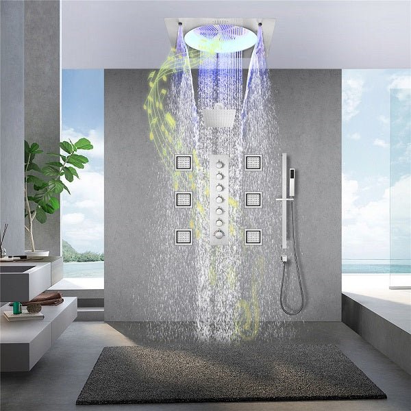 Cascada Bellagio 22" LED Music Dual Rainfall Shower System - Image 22