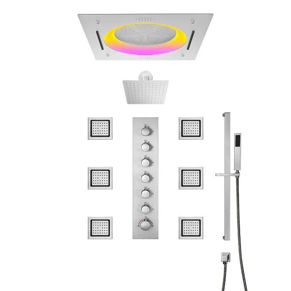 Cascada Bellagio 22" LED Music Dual Rainfall Shower System - Image 23