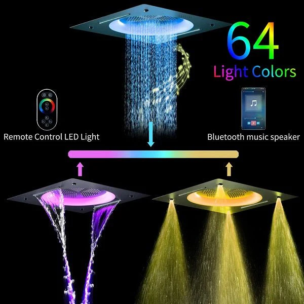 Cascada Bellagio 22" LED Music Dual Rainfall Shower System - Image 3