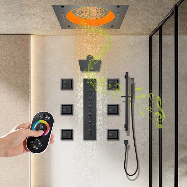 Cascada Bellagio 22" LED Music Dual Rainfall Shower System - Image 31
