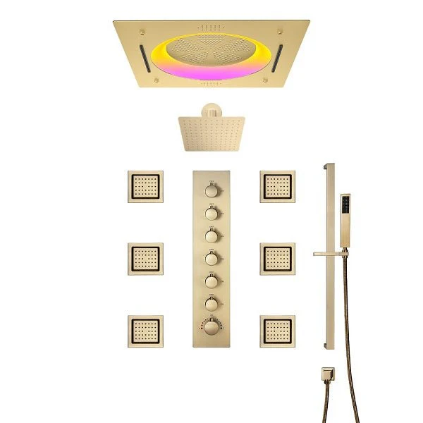 Cascada Bellagio 22" LED Music Dual Rainfall Shower System - Image 5