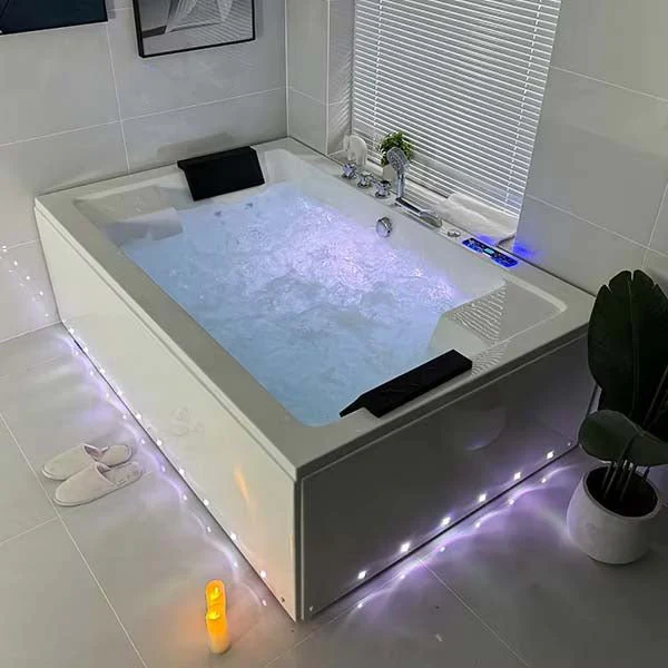 Cascada Bellagio 71" Acrylic Spa Tub Bubble Jet 2-Person Massage Bathtub