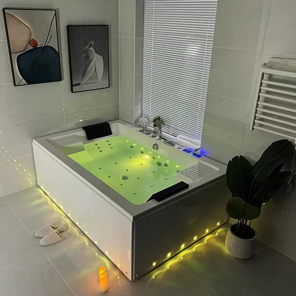 Cascada Bellagio 71" Acrylic Spa Tub Bubble Jet 2-Person Massage Bathtub - Image 3