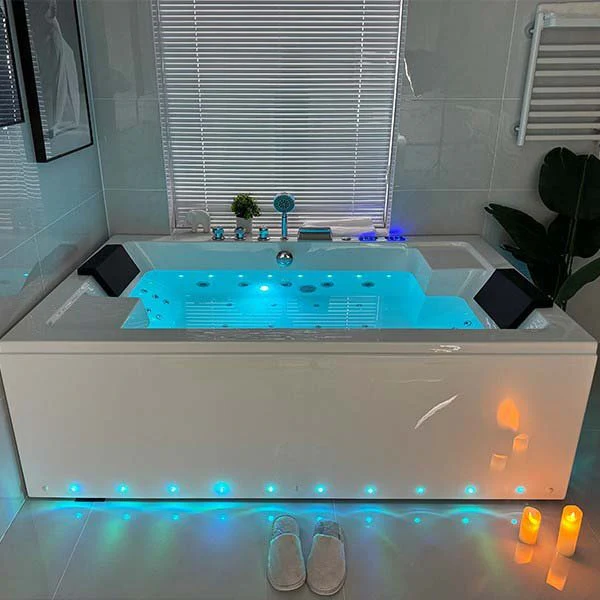 Cascada Bellagio 71" Acrylic Spa Tub Bubble Jet 2-Person Massage Bathtub - Image 4