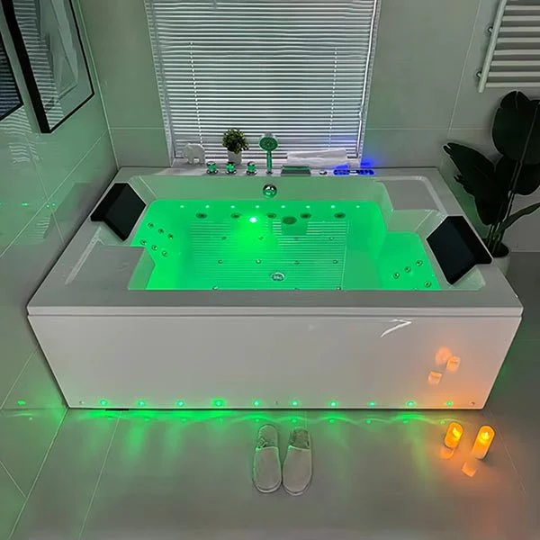 Cascada Bellagio 71" Acrylic Spa Tub Bubble Jet 2-Person Massage Bathtub - Image 5