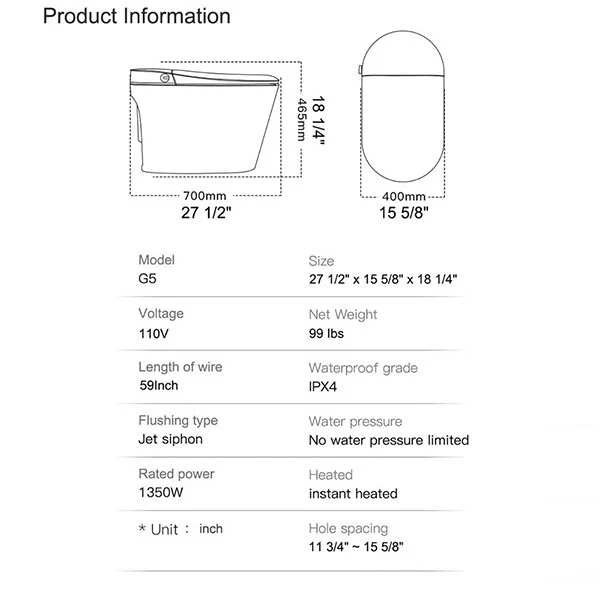 Cascada Bellagio Voice-Control Smart Toilet with Bidet, Heated Seat, UV Sterilization & Aromatherapy - Image 22
