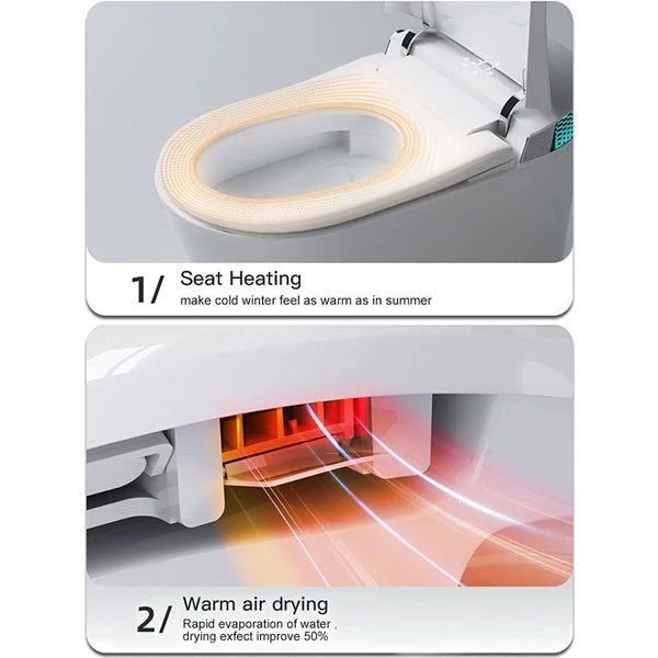 Cascada Bellagio Voice-Control Smart Toilet with Bidet, Heated Seat, UV Sterilization & Aromatherapy - Image 3