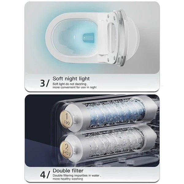Cascada Bellagio Voice-Control Smart Toilet with Bidet, Heated Seat, UV Sterilization & Aromatherapy - Image 4