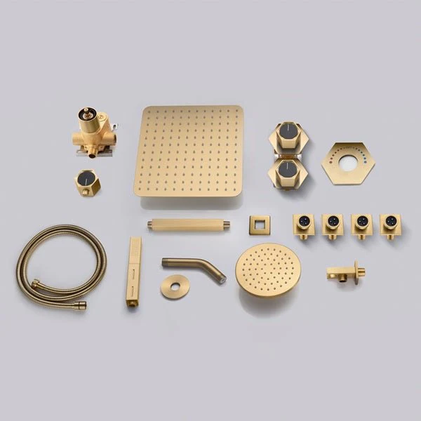 Cascada Bilbao 16" Brushed Gold Dual Shower Head System - Image 4