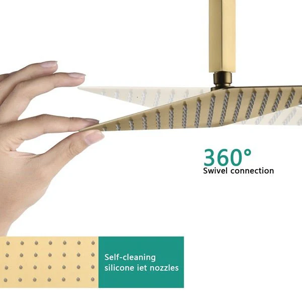 Cascada Bilbao 16" Brushed Gold Dual Shower Head System - Image 7