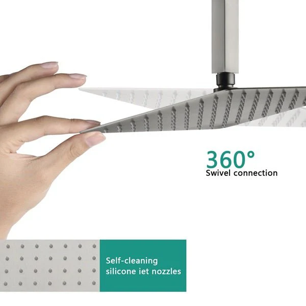 Cascada Bilbao 16" Brushed Nickel Dual Shower Head System - Image 5