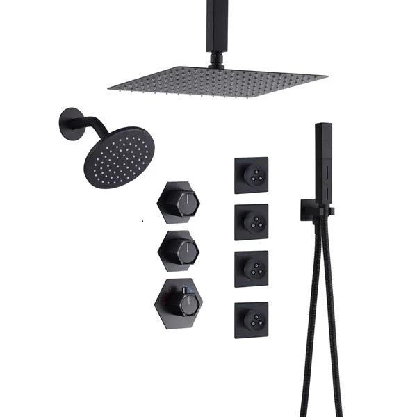 Cascada Bilbao 16" Matte Black Dual Shower Head System - Image 7
