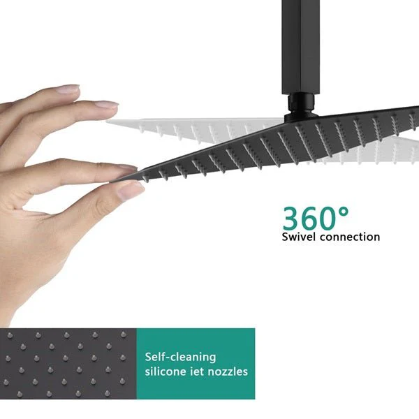 Cascada Bilbao 16" Matte Black Dual Shower Head System - Image 8