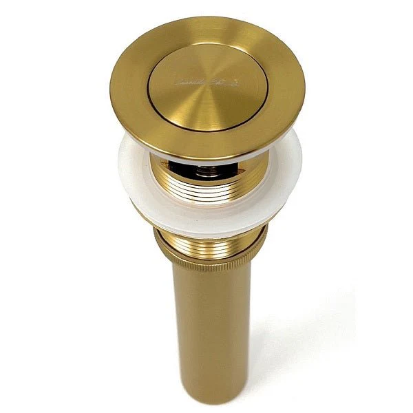 Cascada Brass Push-Button Drainer Pop-up Bathroom Sink Drain Stopper with Overflow - Image 10