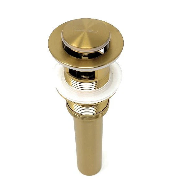 Cascada Brass Push-Button Drainer Pop-up Bathroom Sink Drain Stopper with Overflow - Image 5