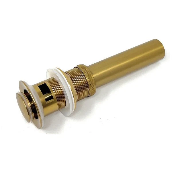 Cascada Brass Push-Button Drainer Pop-up Bathroom Sink Drain Stopper with Overflow - Image 6