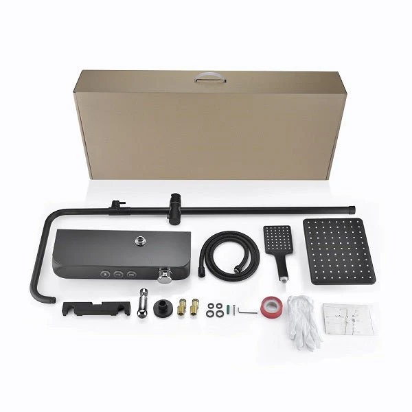 Cascada Caesar 8" Matte Black Thermostatic Digital Shower Faucet System - Image 4