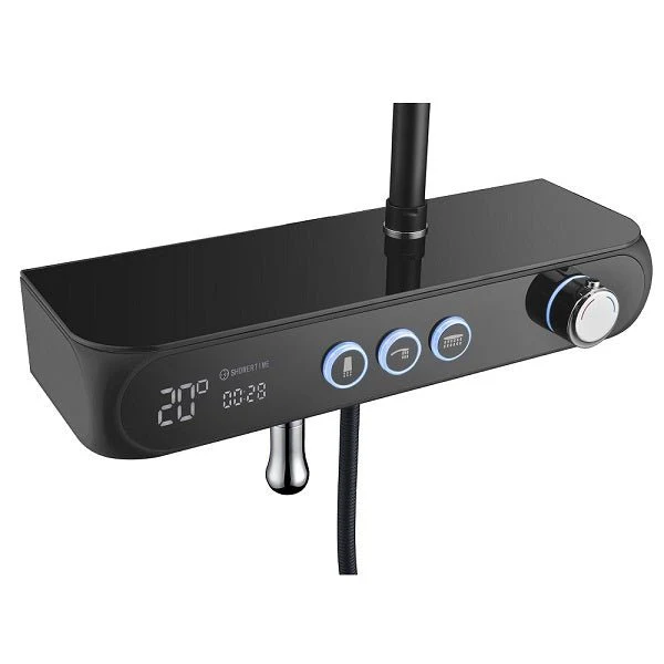 Cascada Caesar 8" Matte Black Thermostatic Digital Shower Faucet System - Image 6