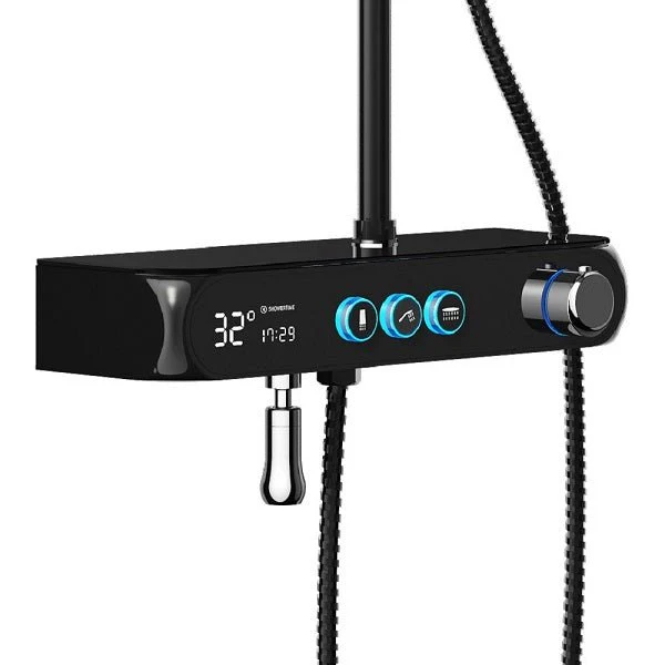Cascada Caesar 8" Matte Black Thermostatic Digital Shower Faucet System - Image 8