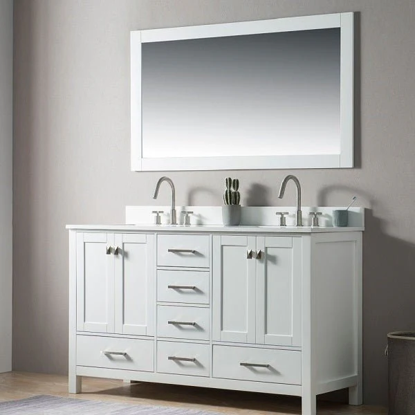 Cascada California 60" Modern Freestanding Bathroom Vanity – Luxury Double Sink Design with Storage - Image 2
