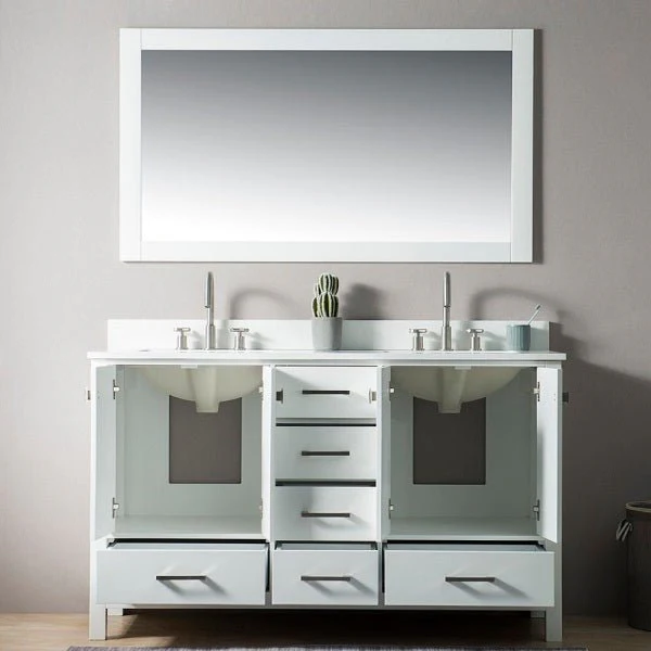 Cascada California 60" Modern Freestanding Bathroom Vanity – Luxury Double Sink Design with Storage - Image 3