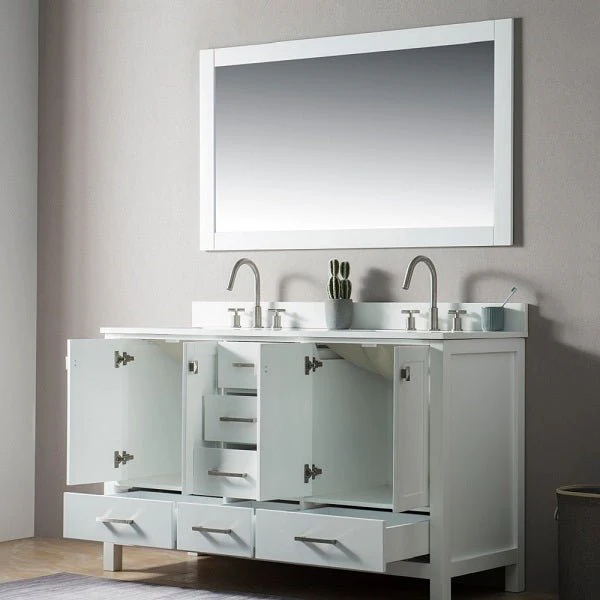 Cascada California 60" Modern Freestanding Bathroom Vanity – Luxury Double Sink Design with Storage - Image 4