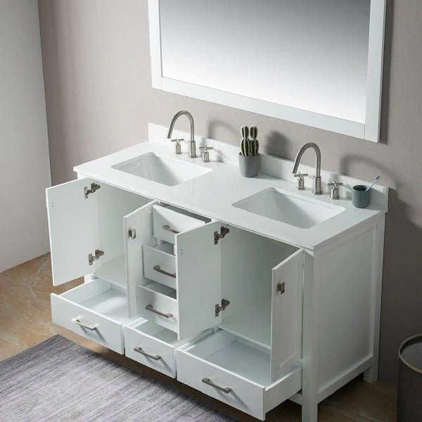 Cascada California 60" Modern Freestanding Bathroom Vanity – Luxury Double Sink Design with Storage - Image 5