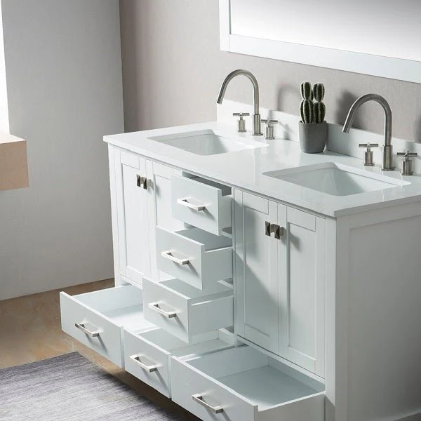 Cascada California 60" Modern Freestanding Bathroom Vanity – Luxury Double Sink Design with Storage - Image 6