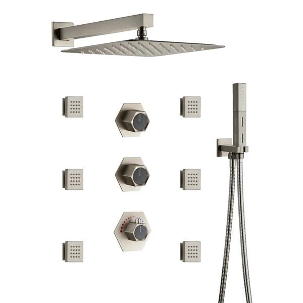 Cascada Camellia 12" Brushed Nickel Shower System - Image 6
