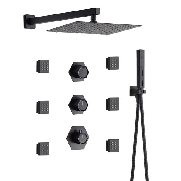 Cascada Camellia 12" Matte Black Shower System - Image 6