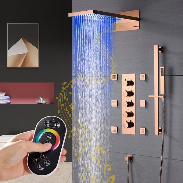 Cascada Capri 9"x22” Music LED Shower System - Image 2