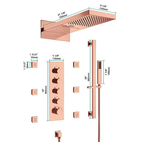 Cascada Capri 9"x22” Music LED Shower System - Image 9