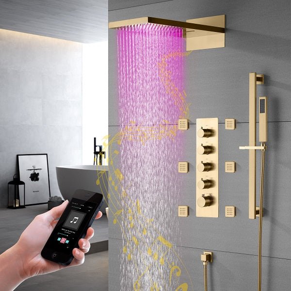Cascada Capri 9"x22” Music LED Shower System: The Ultimate Shower Experience