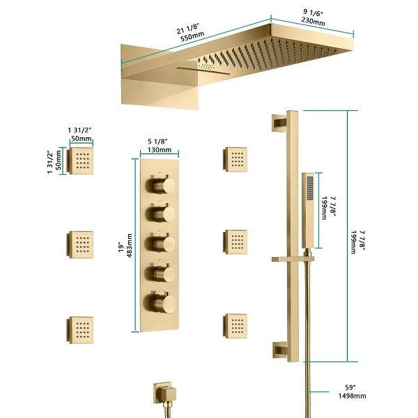 Cascada Capri 9"x22” Music LED Shower System: The Ultimate Shower Experience - Image 7