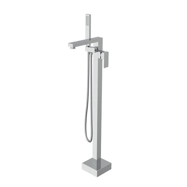 Cascada Capri Freestanding Bathtub Faucet with Hand Shower - Modern Square Design